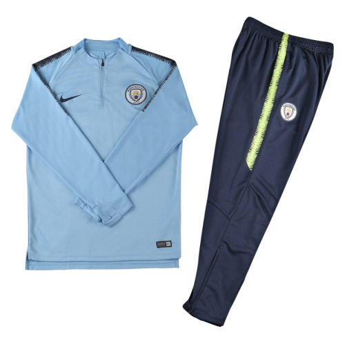 Kids Manchester City 18/19 Sweat Shirt Tracksuits Blue With Pants